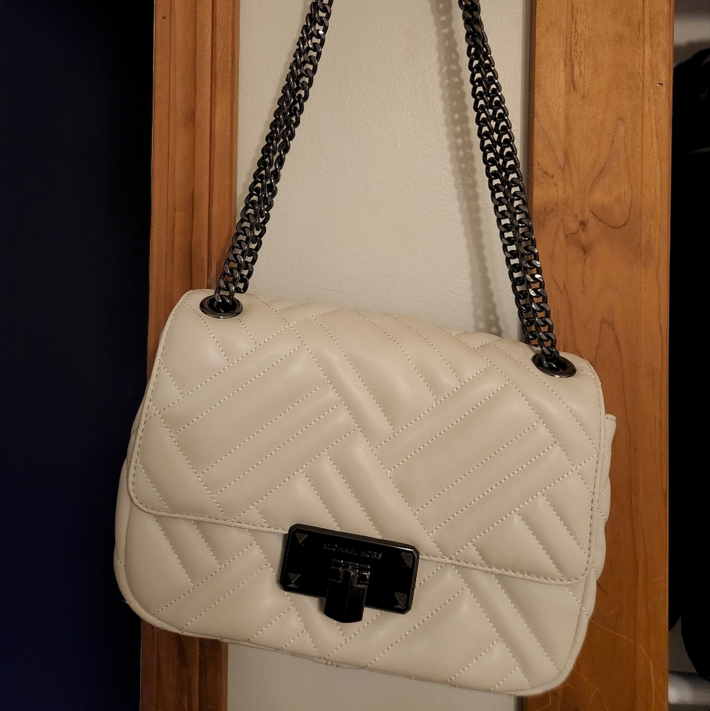 White MK Quilted crossbody bag